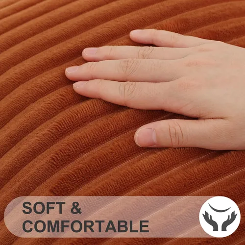 Miniatura 2 de Simmore Juego de 2 fundas de almohada decorativas de 16 x 16 pulgadas, fundas de almohada suaves de franela de felpa natural de doble cara para sofá
