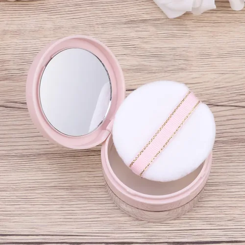 Miniatura 9 de SOLUSTRE Estuche de polvo con espejo con soplo, contenedor de polvo suelto vacío portátil, caja de maquillaje compacta, diseño resistente a