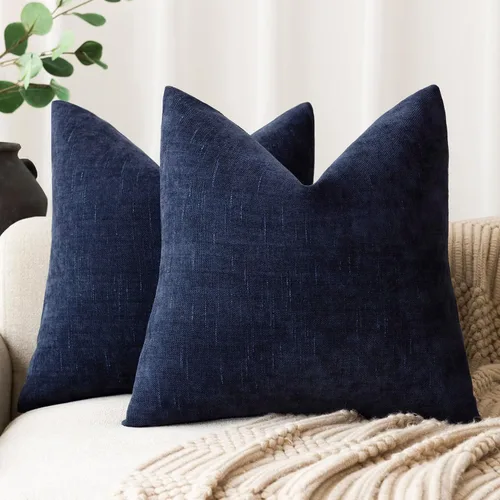 Miniatura 26 de Foindtower - Paquete de 2 fundas de almohada decorativas, cuadradas, cómodas, unicolor, suaves, lumbares, estilo rústico neutro, para sofá, sillón