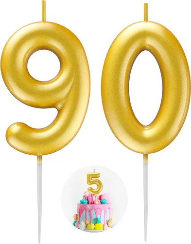 Miniatura 81 de Velas número 2 arcoíris con número 3D de feliz cumpleaños para decoración de fiesta de pastel de cumpleaños, suministros de celebración