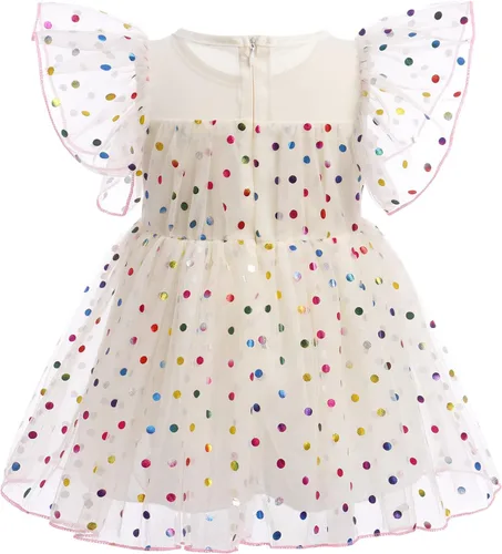 Miniatura 2 de Baby Girls Tutu Dress Sparkle Sequin Heart Princess Birthday Pageant Wedding Party Dresses Ruffle Tulle Gown Outfits