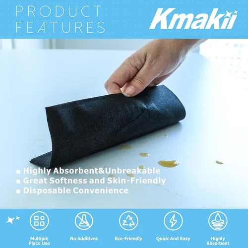 Miniatura 4 de KMAKII Servilletas desechables negras para cena, servilletas de tela como servilletas de papel de lino, toallas de mano de papel para baño, bodas