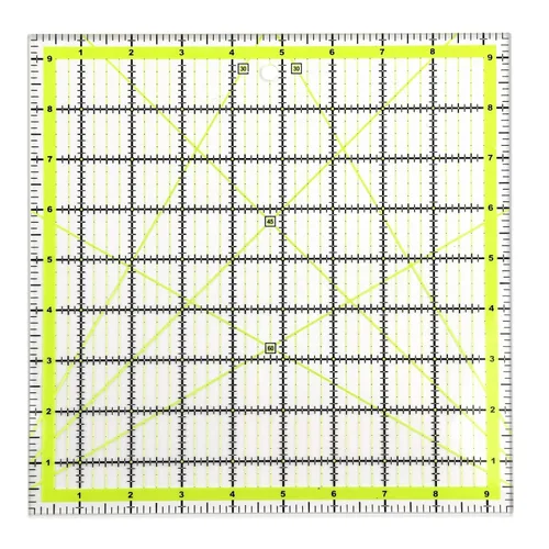 UOOU Regla de acolchado (9.5 x 9.5 pulgadas), reglas de acolchado cuadradas, reglas de corte de tela, reglas de acolchado acrílico, marca