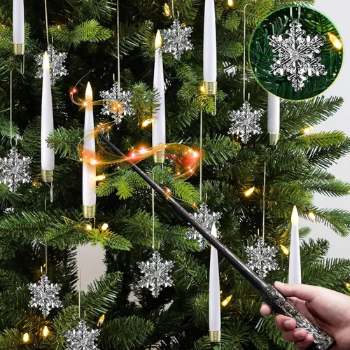 Miniatura 7 de Velas LED sin llama, funciona con pilas, para árbol de Navidad, con control remoto, batería de botón, temporizador, regulador de luz, luz cálida