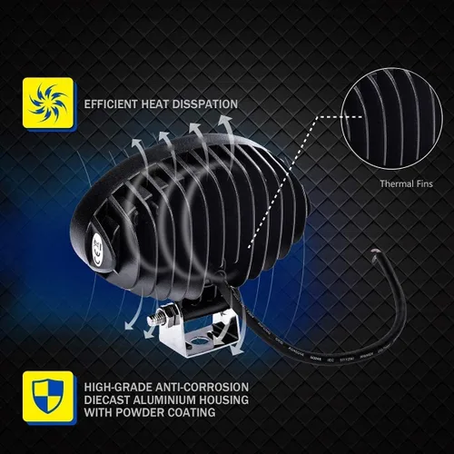 Miniatura 4 de Luz de inundación LED ovalada de 12V/24V, 2PACK barra de luz LED de 5.5 pulgadas y 24W, luz de trabajo LED trasera de cabina impermeable