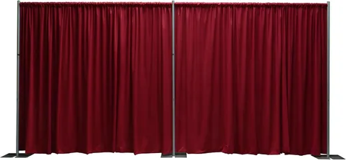 Miniatura 14 de OnlineEEI, Kit de telón de fondo portátil de tubería y cortina de altura fija de 8 pies de alto, 8 pies x 20 pies desmontable, cortinas negras