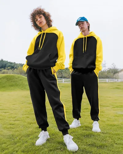 Miniatura 4 de Conjunto deportivo de 2 piezas para hombre, sudadera casual con capucha para hombre, atlético, deportivo, manga larga, conjunto de traje para trotar