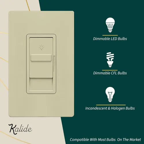 Miniatura 3 de TOPGREENER Interruptor digital de atenuación para luces LED / CFL regulables de 200 W, interruptor de atenuación deslizante LED de un solo polo,