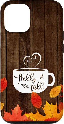 Miniatura 26 de Hello Fall - Taza de café para iPhone 16, diseño de hojas de otoño