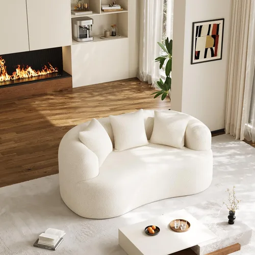 Miniatura 22 de Sofá modular de gran tamaño de 131 pulgadas para sala de estar, moderno sofá de lujo de felpilla de 4 plazas extra profundo y ancho, con 4 cojines