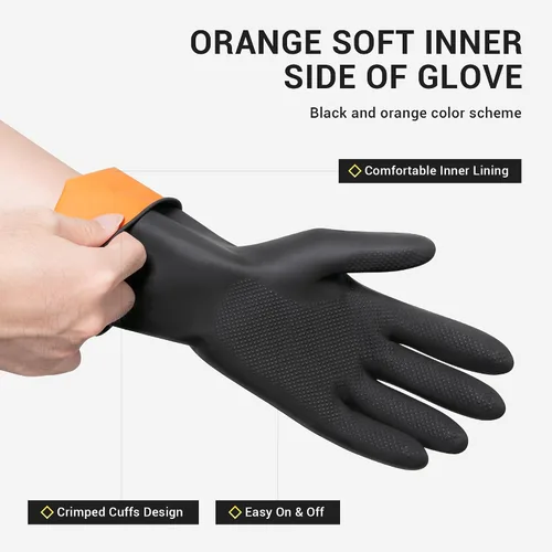 Miniatura 3 de ThxToms 3 pares de guantes de lavado de platos, guantes de limpieza de látex reutilizables para tareas domésticas, cocina, baño, duraderos