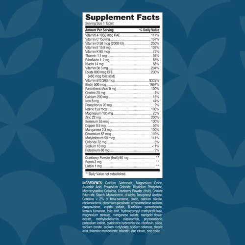 Miniatura 9 de Nature's Wonder Suplemento multivitamínico/multimineral avanzado para mujer 50+ con vitamina D3 y vitaminas B, 120 tabletas, suministro para 120 días
