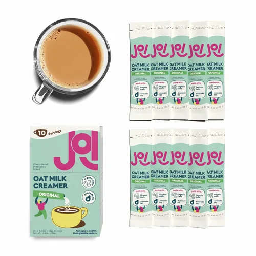 Miniatura 9 de Crema para café de leche de avena, endulzada en caja de 10 unidades de JOI - Superalimento, vegana, sin lácteos, a base de plantas, kosher, de larga
