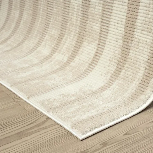 Miniatura 6 de Abani Terra - Alfombra color crema de 4 x 6 pies para sala de estar, dormitorio, patrón de líneas verticales, duradera y fácil de limpiar