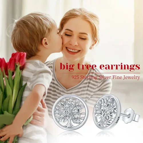 Miniatura 7 de Aretes colgantes de plata de ley 925 con piedra natal, aretes hipoalergénicos para orejas sensibles