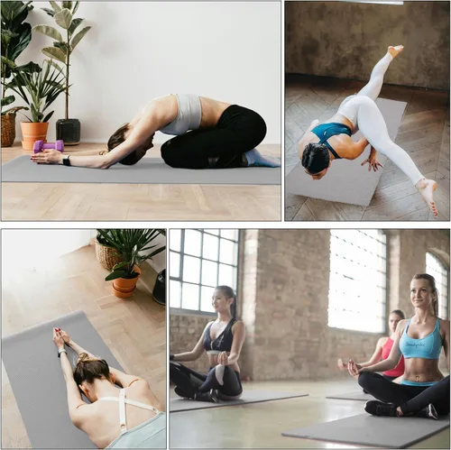 Miniatura 5 de Paquete de 3 toallas de yoga calientes con puntos de flor de ciruelo, toalla antideslizante gris oscuro, toalla de microfibra de gamuza suave súper