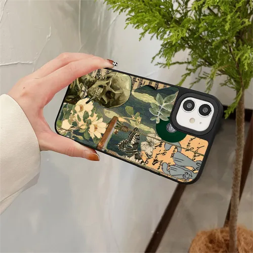 Miniatura 6 de Funda de teléfono gótico con calavera para iPhone 17, 16, 15, 14, 13, 12, 11 Pro/Pro Max/Plus/Air/mini 7 8 SE, diseño estético oscuro vintage, Skull