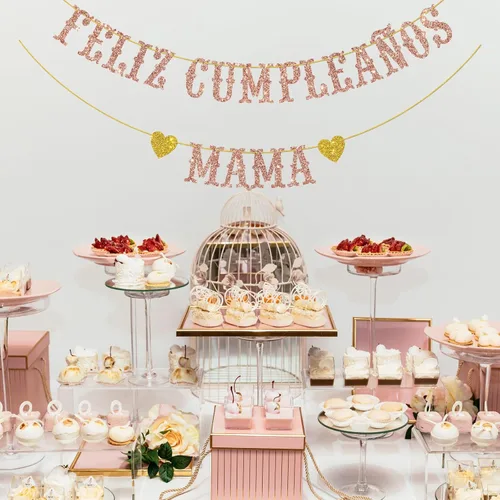 Miniatura 6 de Cartel de Feliz Cumpleaños con texto en inglés «Mama » / Cartel español «Happy Birthday» / Fiesta mexicana temática de cumpleaños para mamá