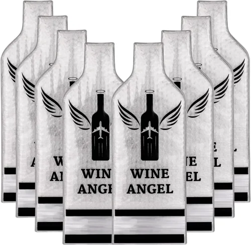 [Protección mejorada] Juego de 8 bolsas de vino reutilizables (16 piezas) para viajes, protector de viaje de vino, funda de viaje para botella para