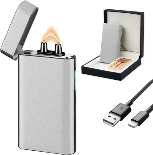 Miniatura 7 de SKRFIRE Encendedor de arco de plasma de alta potencia - Encendedor eléctrico recargable por USB a prueba de viento con linterna multimodo, pantalla