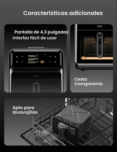 Miniatura 8 de Dreo ChefMaker - Freidora combinada, cocina como un profesional con solo presionar un botón, freidora de aire inteligente con sonda de cocina