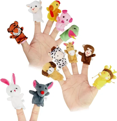 Miniatura 9 de Marionetas de dedo Sealive para niños de 1 a 3 años, marionetas de dedo de animales, juguetes de animales de peluche suaves para contar historias