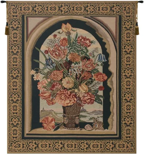 Ambrosius Bouquet Belgian Tapestry - 33 in. x 40 in. Algodón/Viscosa/Poliéster por Ambrosius Bosschaert