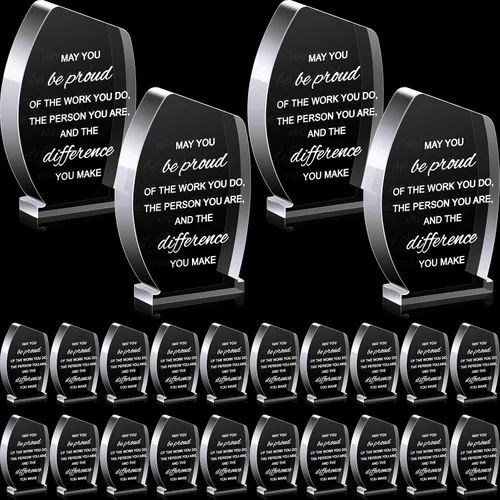 Miniatura 13 de Huquary Premios de agradecimiento a los empleados para el compañero de trabajo del mes Trofeo Acrílico Regalo de agradecimiento a granel Be Proud of