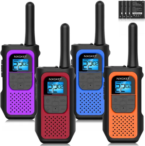 NXGKET Walkie Talkies Long Rnage para adultos NOAA Wether Alert, Walkie Talkie recargable de 2 vías, 22 canales, escaneo VOX con batería de iones de