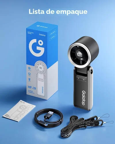 Miniatura 9 de Gaiatop Ventilador turbo portátil de mano, 21 horas de refrigeración, ventiladores de mano 4 en 1 plegables de 180°, mini ventiladores personales