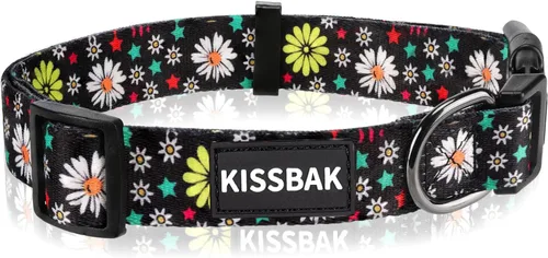 Miniatura 6 de Collar de perro para perros pequeños, diseño especial lindo collar de perrita, suave, ajustable, elegante y floral para cachorro (S, Flor de Loto)