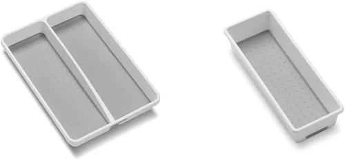 madesmart Mini bandeja clásica para utensilios, contenedor blanco y clásico de 9.8 x 3.8 pulgadas, color blanco, colección clásica, organizador de