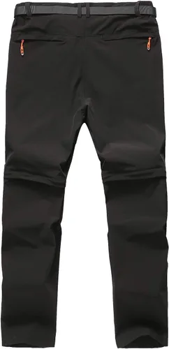 Miniatura 7 de CAMOFOXIN Pantalones de senderismo para hombre, convertibles, de secado rápido, pantalones y pantalones cortos de pesca (caqui, negro), Caqui