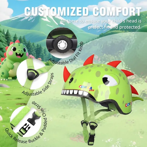 Miniatura 2 de Casco de bicicleta para niños pequeños, ajustable y multideportivo para niños y niñas, 2 tamaños