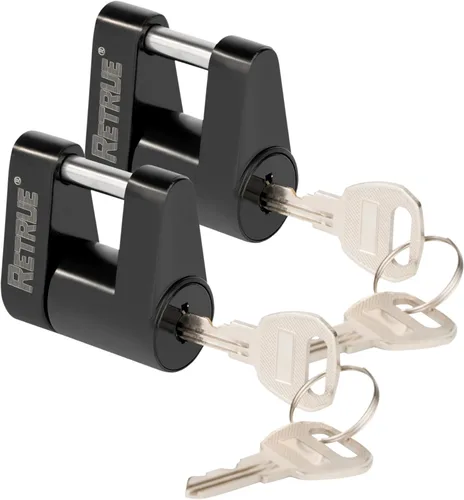 Miniatura 7 de RETRUE Candado de Acoplador de Lengüeta de Remolque, Candado de Enganche de Remolque, Diámetro 1/4 Pulgada, Extensión 3/4 Pulgada para Acoplador
