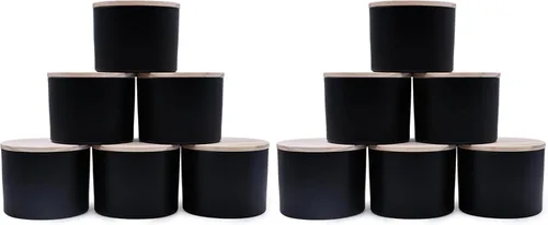 Miniatura 16 de SHOWIN Tarros de vela gruesos de 18 onzas para hacer velas, 6 unidades, frascos vacíos con tapas de madera para hacer velas, recipiente de muestra