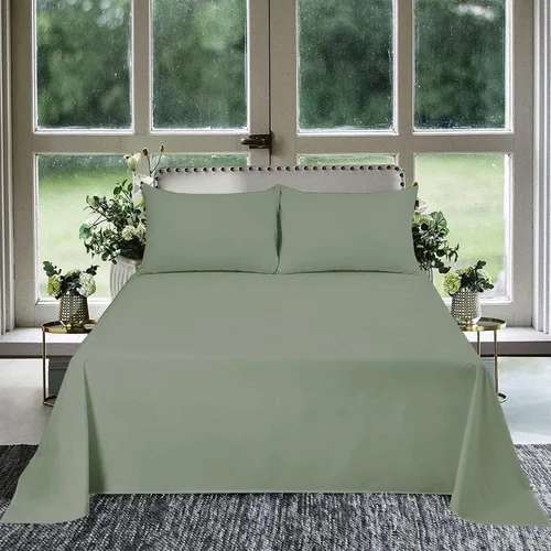 Miniatura 19 de 3 piezas Sábana plana tamaño King Plus extra grande (120 x 120 pulgadas) 800 hilos 100% algodón egipcio calidad de lujo ropa de cama sábana plana