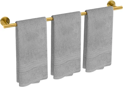 Miniatura 23 de USHOWER Barra de toalla cromada pulida, toallero de 18 pulgadas para montaje en pared de baño, varilla de toalla de acero inoxidable SUS304 Cromo