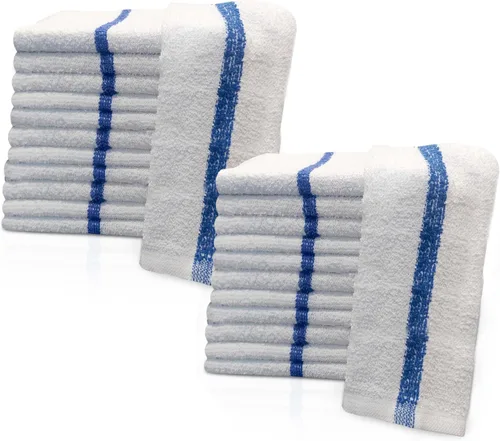Miniatura 10 de Terry Bar Mop Blue Stripe [6 Pack - 16" x 19"] Blue Dish Towels for Kitchen, 100% Cotton, Reusable Dish Rags, Ultra Soft, Durable & Quick-Dry