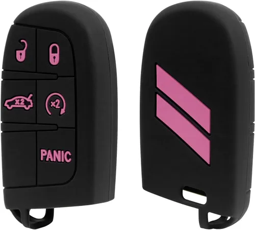 Miniatura 11 de Cubierta para llavero REMOCH para accesorios Dodge, estuche para llave de 5 botones para Dodge Charger Challenger Dart Durango Journey, control Rojo