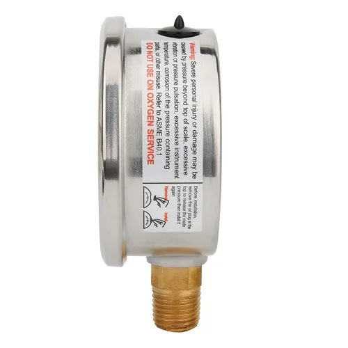Miniatura 2 de 2-1/2 "Tamaño del dial, medidor de presión hidráulica lleno de aceite, 0-5000psi/kpa, caja de acero inoxidable 304, montaje inferior NPT de 1/4