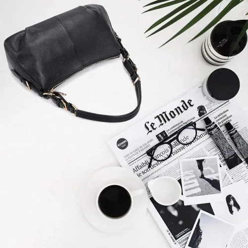 Miniatura 5 de Kattee Bolsos de cuero suave para mujer bolsos de hombro vintage con asa superior auténtica