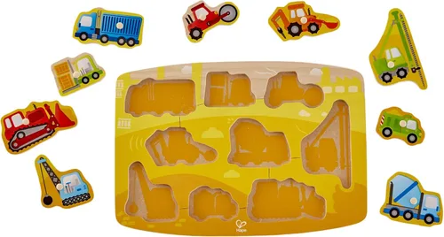 Miniatura 2 de Hape Rompecabezas de clavijas de construcción Juego de rompecabezas de madera de 10 piezas, juguete de aprendizaje para niños pequeños