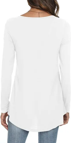 Miniatura 3 de CATHY Blusa holgada de manga larga con volantes para mujer, estilo casual, para usar con leggings
