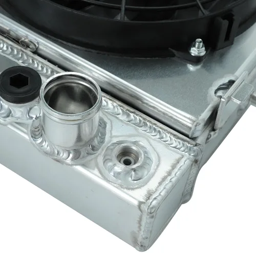 Miniatura 6 de Radiador de aluminio de 1 fila+ventilador de cubierta de 10 pulgadas+kit de relé de termostato compatible con J-eep Cherokee XJ/Comanche 1991-2001