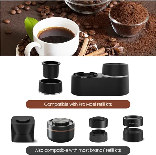 Miniatura 3 de Pro Mael 100 sellos de papel de aluminio para cápsulas reutilizables VertuoLine, tapas de sellado para cápsulas Nespresso VertuoLine recargables