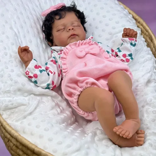 Miniatura 13 de 20 pulgadas dormido bebé Reborn 3D pintura piel con venas visibles cuerpo muñeca de tela, vinilo suave juguete de niña recién nacida como un Muñeca