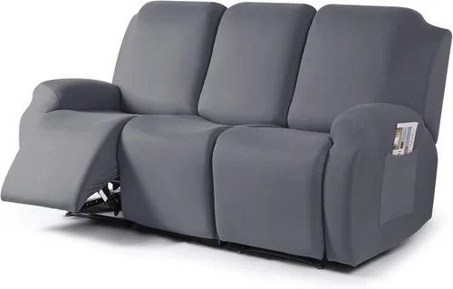 Miniatura 9 de TAOCOCO Funda para sofá reclinable, 3 piezas de fundas de tela de poliéster elástica para sofá reclinable de 3 asientos, protector de muebles suave