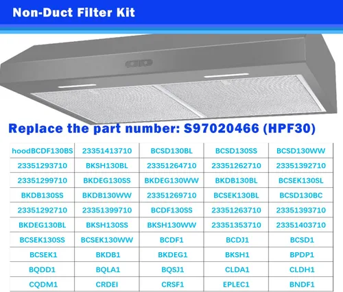 Miniatura 5 de HPF30 Filtros de carbón sin conductos Filtro de carbón compatible con filtro de campana Broan S97020466 14-5/8 pulgadas x 12-7/8 pulgadas