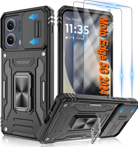 Miniatura 114 de Atump Funda para Motorola Moto G Play 2024 (4G) con [paquete de 2] protector de pantalla HD y cubierta para cámara deslizante, soporte de anillo